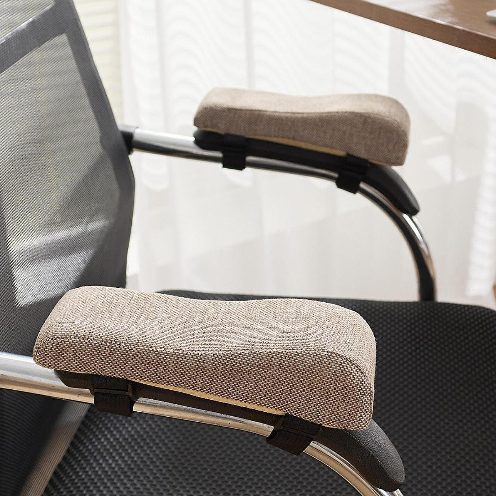 

Подлокотники офисного кресла, удобные подлокотники из хлопка и льна, эргономичные, с поддержкой локтей Beige Coffee