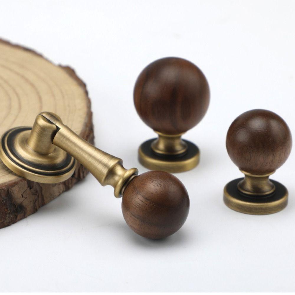 Walnut Brass Cabinet Handles Brass Wardrobe Door Handles Walnut Knobs Cabinet Hardware