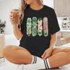 Vintage St. Patrick's Day T-Shirt Women Lucky Four Clover & Floral Short Sleeve Tee Girl Lucky Clover Festival Casual Tops