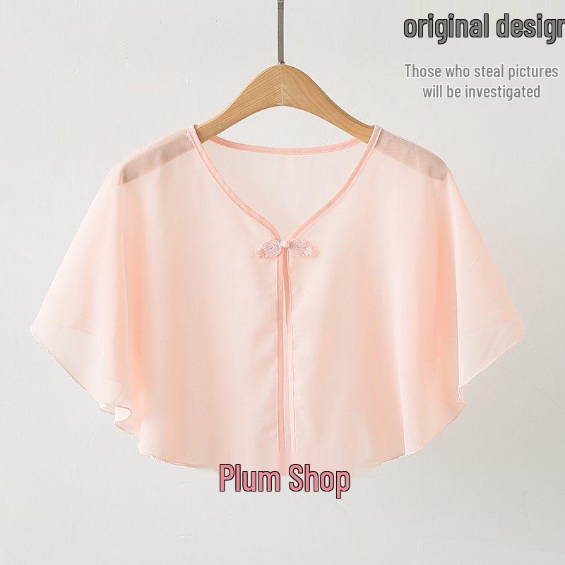 Chiffon Cheongsam Sommer Strickjacke Schal - Damen Leichte Sonnenschutz Oberbekleidung