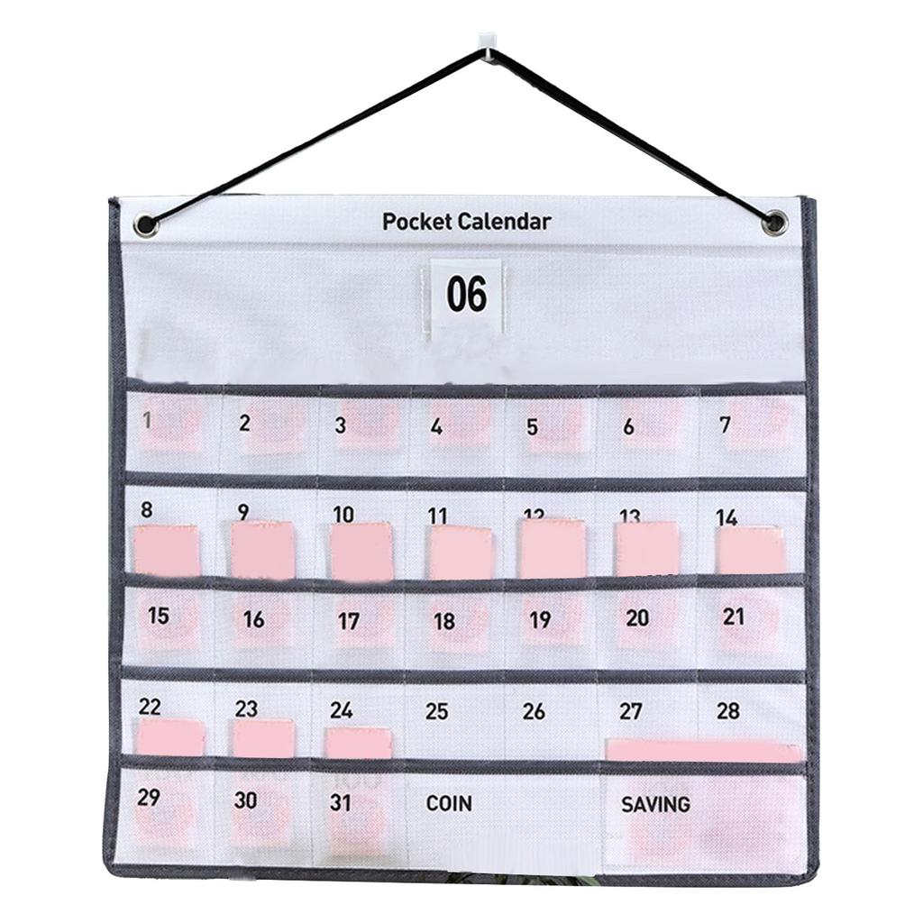 Wiszący kalendarz kieszonkowy na ścianę, kalendarz miesięczny z włókniny, torba do przechowywania do sypialni, salonu, biura