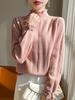 Women's Fine Wool Half-High Neck Lace Knit Sweater - New Autumn/Winter Thick Long Sleeve Top