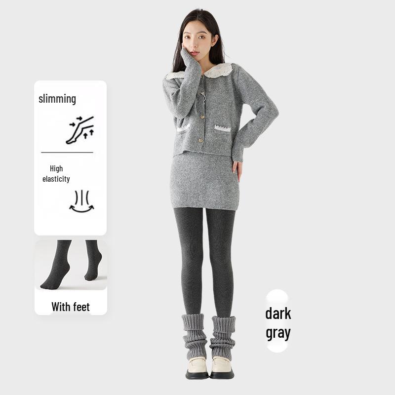 

Серые вельветовые леггинсы в тонкую полоску с высокой посадкой, стройнящие фигуру, для осени/зимы 150g Lightweight (800D, 30-15°C)