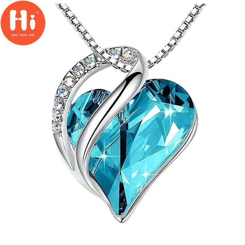 Hi Love Heart Pandantiv Colier Ianuarie - Decembrie Bijuterii de culoare argintie pentru femei Colier Choker Cadou de aniversare de nuntă de mireasă