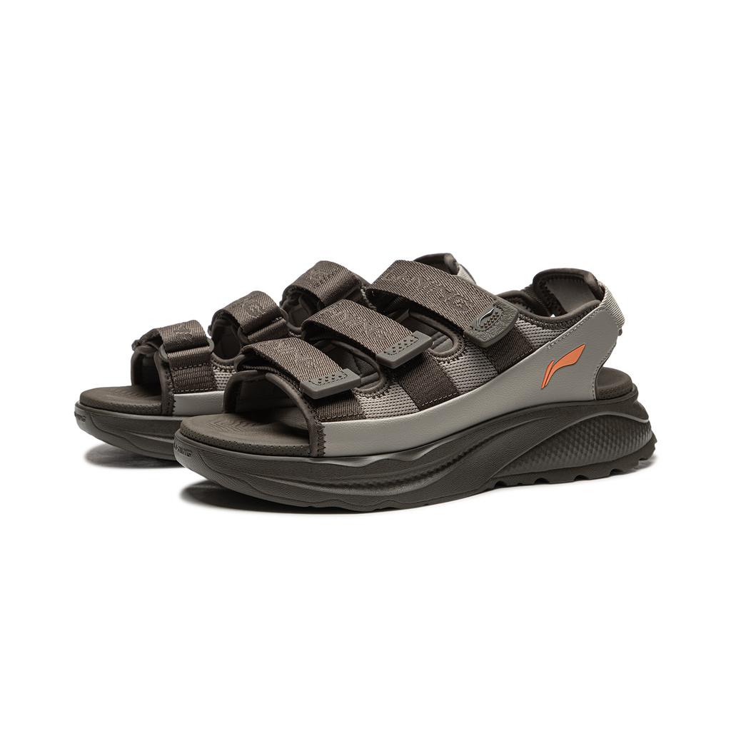 Li-Ning Měkké Coca Ležérní Všestranné Měkké Pohodlné Módní Trendy Sandály Unisex Sandály Hnědá Šedá AGUW009-4