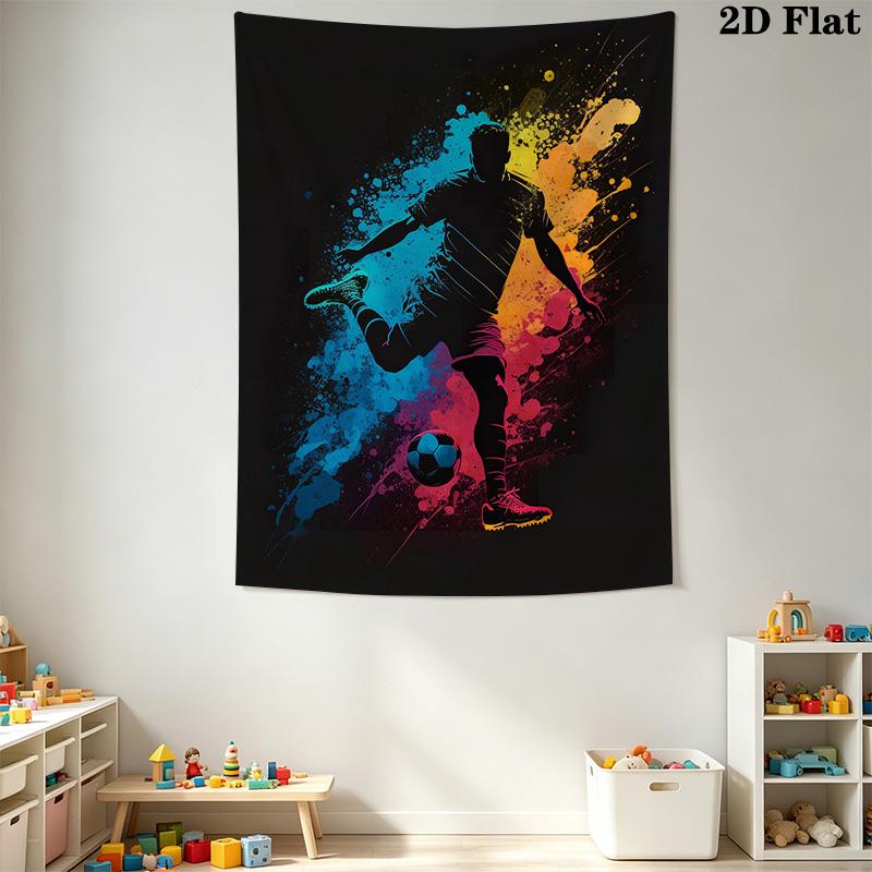 Soccer Art Pattern Home Decor Tapestry, Wall Hanging, Decorative RV Wall Cloth.MGT0918156