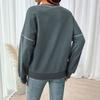 Damen Casual Locker geschnitten Langarm Pullover Sweatshirt mit Rundhalsausschnitt