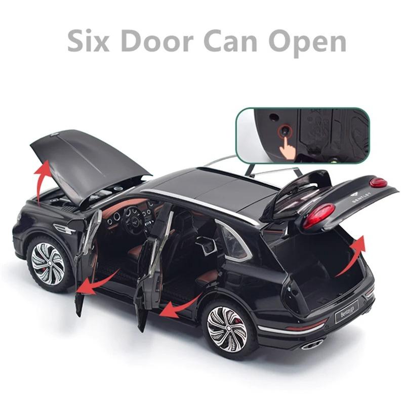 1/24 Bentley Bentayga SUV Alloy Luxy Car Model Diecast Metal Toy Vehicles Car Model Simulation Sound and Light Collection Gift