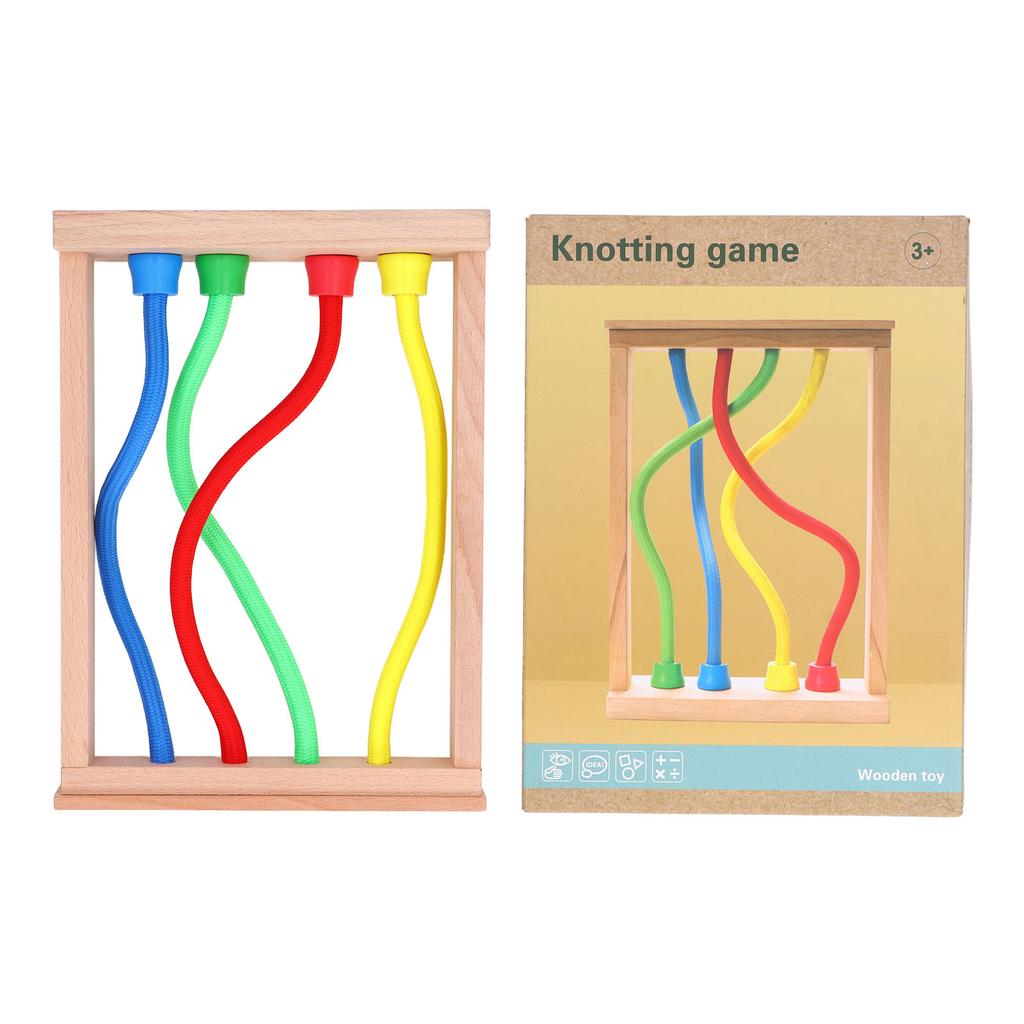 Kids Wooden Knotting Game Enhance Logical Thinking Skill Colorful Powerful Magnet Magnetic Knotting