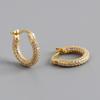 Europe Hot Selling 925 Sterling Silver Women Jewelry Hoop Earring 5A CZ Full Inlaid Geometry Fine Huugie Earrings