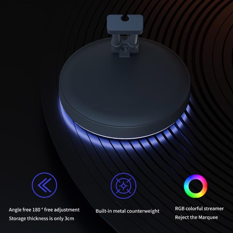 Ergonomic Mouse Cord Holder Featuring Color Lighting And Stable Metal Weighted Design Cable Holder For Gamers