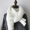 Korean version ins wool knitted scarf women's autumn and winter thickened warm scarf student solid color trendy red versatile model
