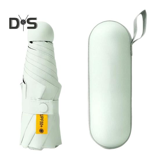 Parapluie de voyage UPF 50+ avec 8 baleines renforcées pour les UV, le soleil et la pluie, mini parapluie de poche pliable avec étui pour sac à dos