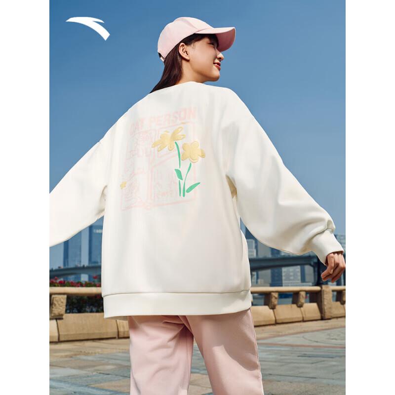 Anta Women's Fleece-Lined Back Print Sweatshirt