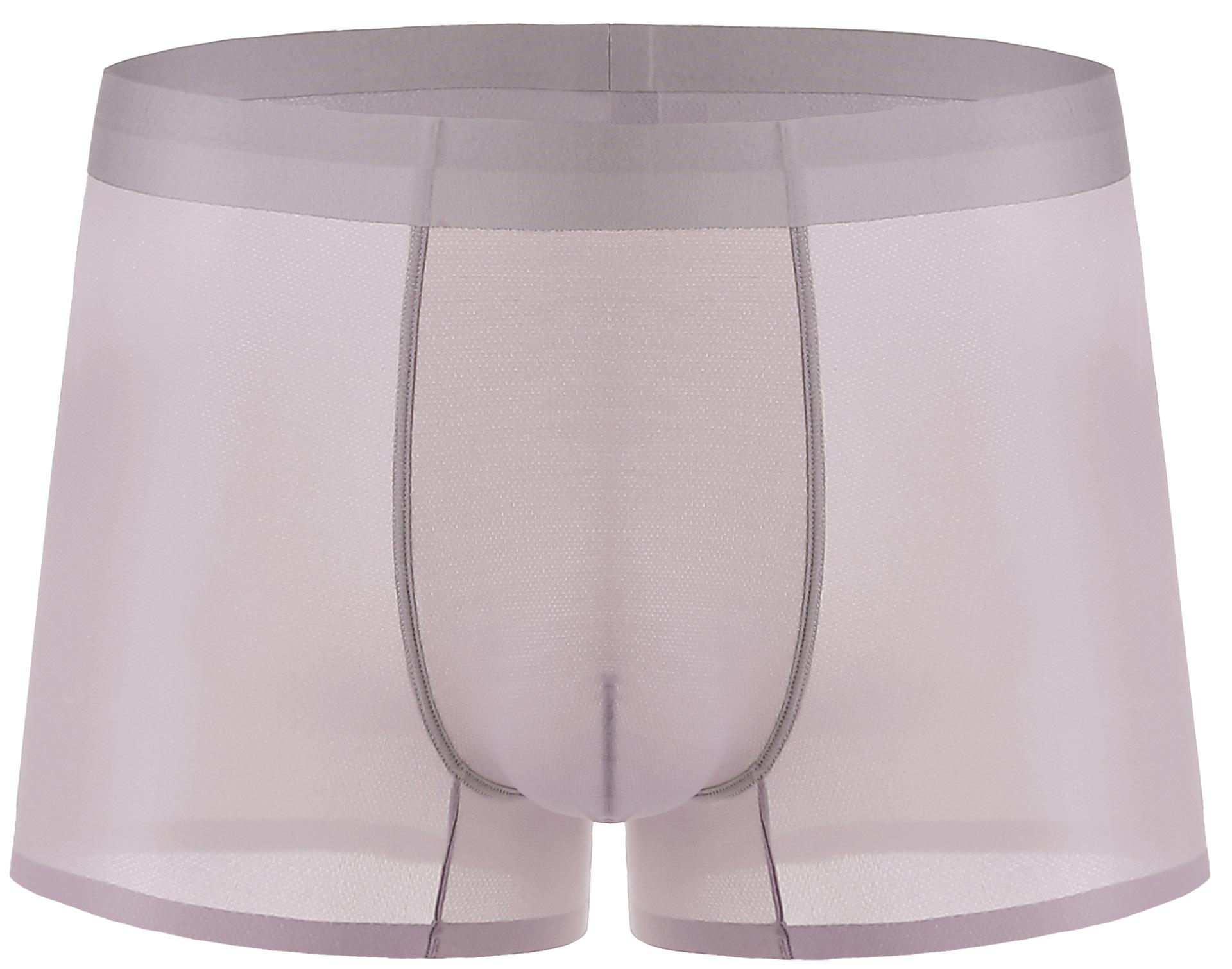 

Мужское нижнее белье Ice Silk, летние дышащие сетчатые мужские шорты, брюки с плоскими углами, мужские летние бесшовные, большого размера 3XL светло-фиолетовый