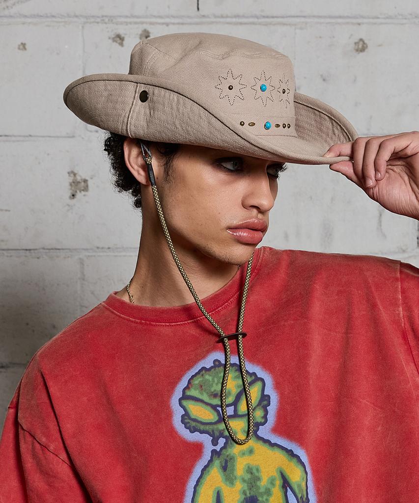 HOODHOOD Studded Boonie Hat Beige