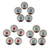 5 Pieces Round Floral Rivet Buttons with Case Back for Wallets