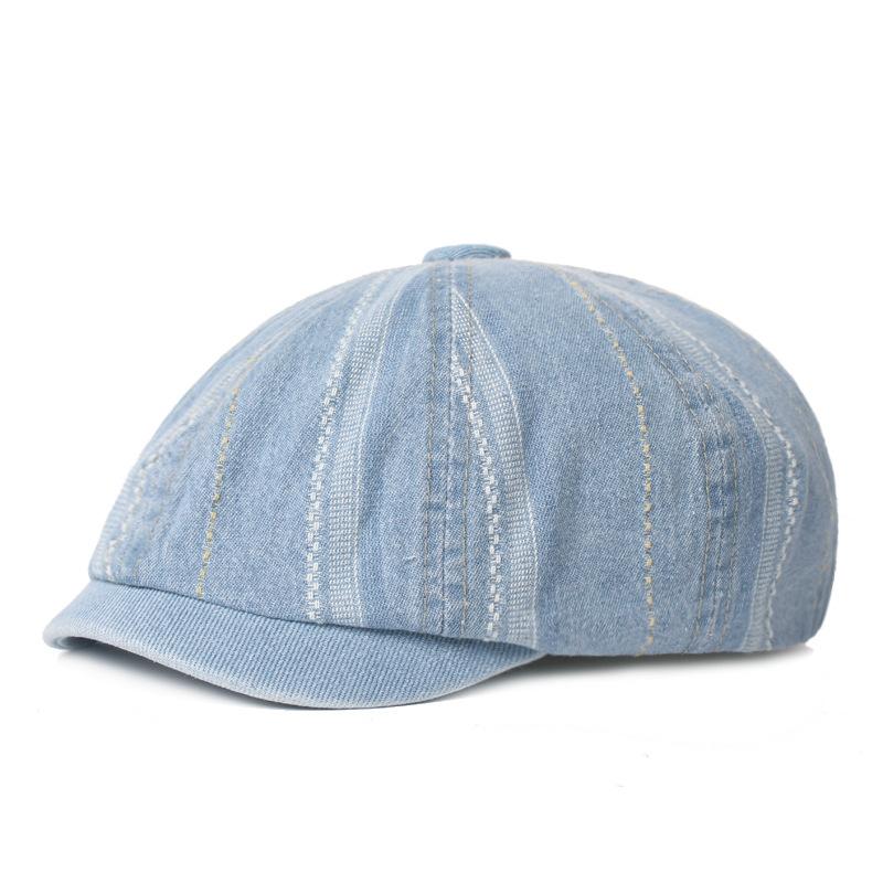 Bavlněný baret Pánská malířská čepice Newsboy čepice Klobouk Rybí kost Osmihranný klobouk