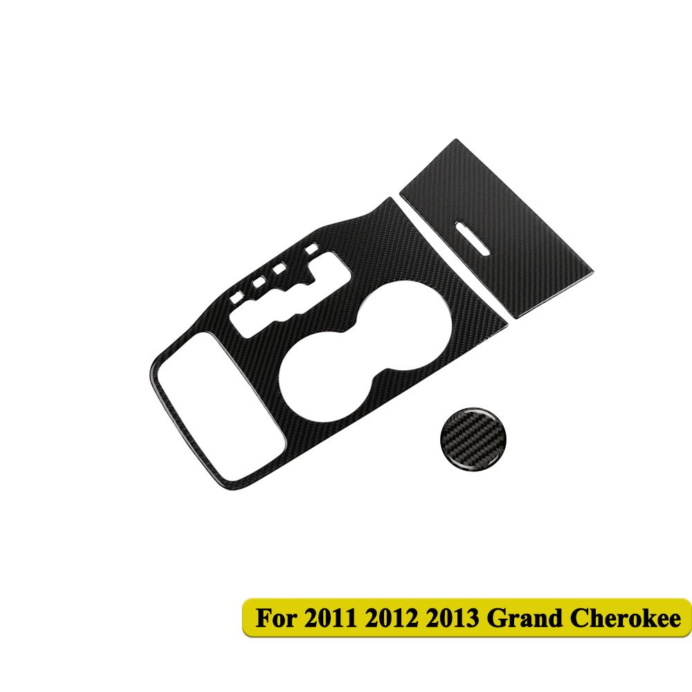 Gear Shift Panel Cover Carbon Fiber For Jeep Grand Cherokee 2011-2015 2016-2018 Switch Knob Cover Trim Car Stickers Accessories