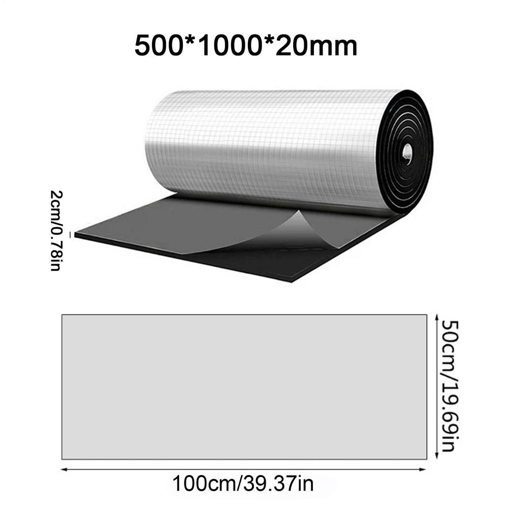 50*200cm Car Sound Insulation Mat Self-Adhesive Roof Noise Deadener Waterproof Vehicle Dampening Tool for Hood Door Roof