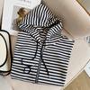 New Autumn and Winter Striped Hooded Sweatshirt for Women, Loose, Long, Lazy, Niche, Versatile Zipper Cardigan Top