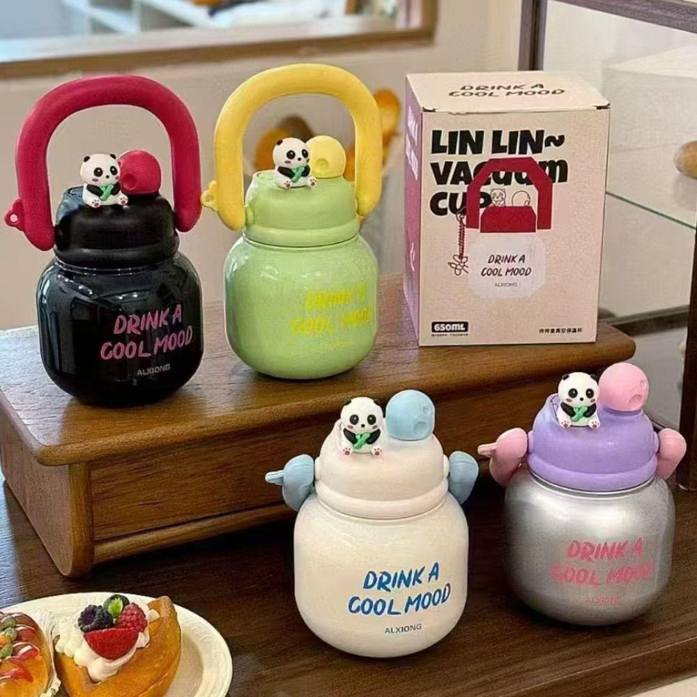 With Straw Insulated Water Bottle Large Capacity Office Double Drink Cup  Kid