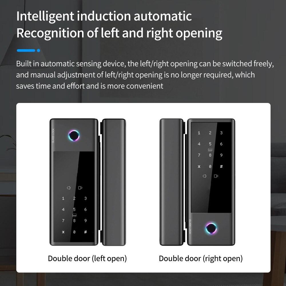 Office/Home Drilling free Glass Door Fingerprint Lock GS1 TT Lock Smart Lock Biometric Fingerprint Electronic Digital Lock