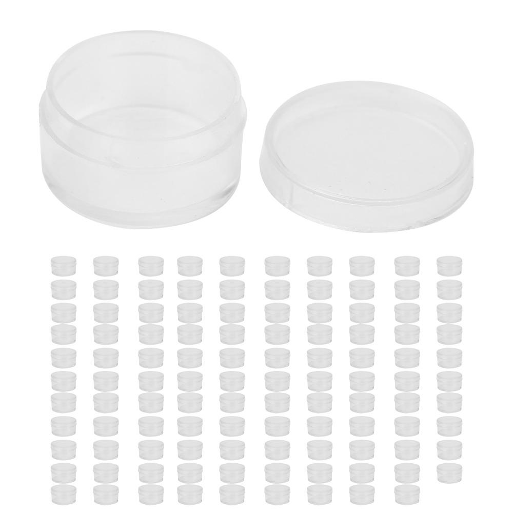 100Pcs Round Small Items Container Plastic Jewelry Organizer Convenient Makeup Container Travel