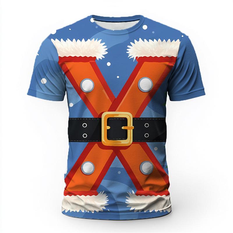 Funny Christmas Claus Cosplay T Shirts For Men Fashion 3D Printed Xmas T-shirts Casual Oversized Tees Tops