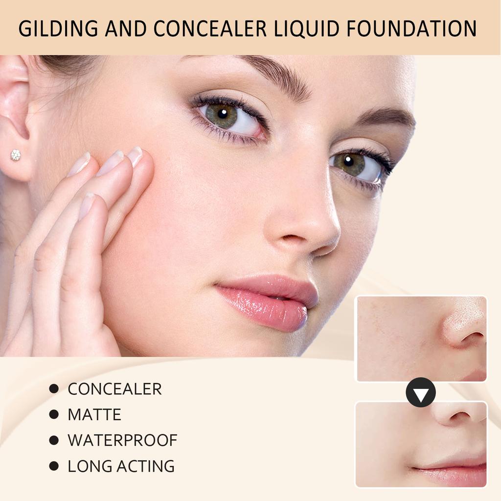 EELHOE Foundation Brightening Skin Nude Concealer Natural Setting Moisturizing Pore-Covering Liquid