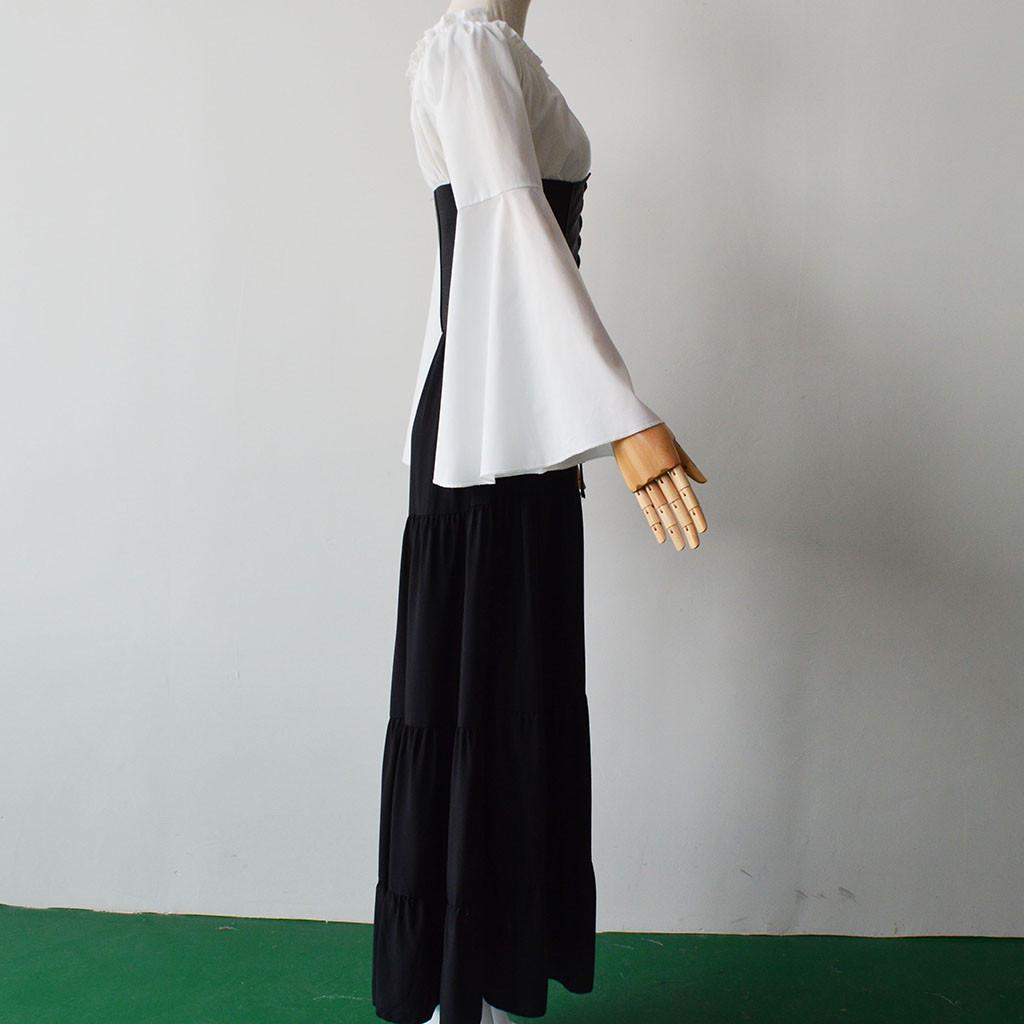 Women Gothic Floor Length Cosplay Retro Long Gown Dress
