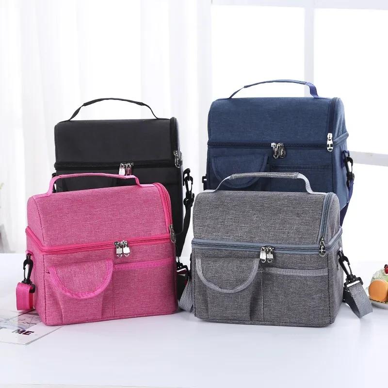 Lunch Bag Reusable Insulated Thermal Bag Women Men Multifunctional 8L Cooler And Warm Keeping Lunch Box Leakproof Waterproof