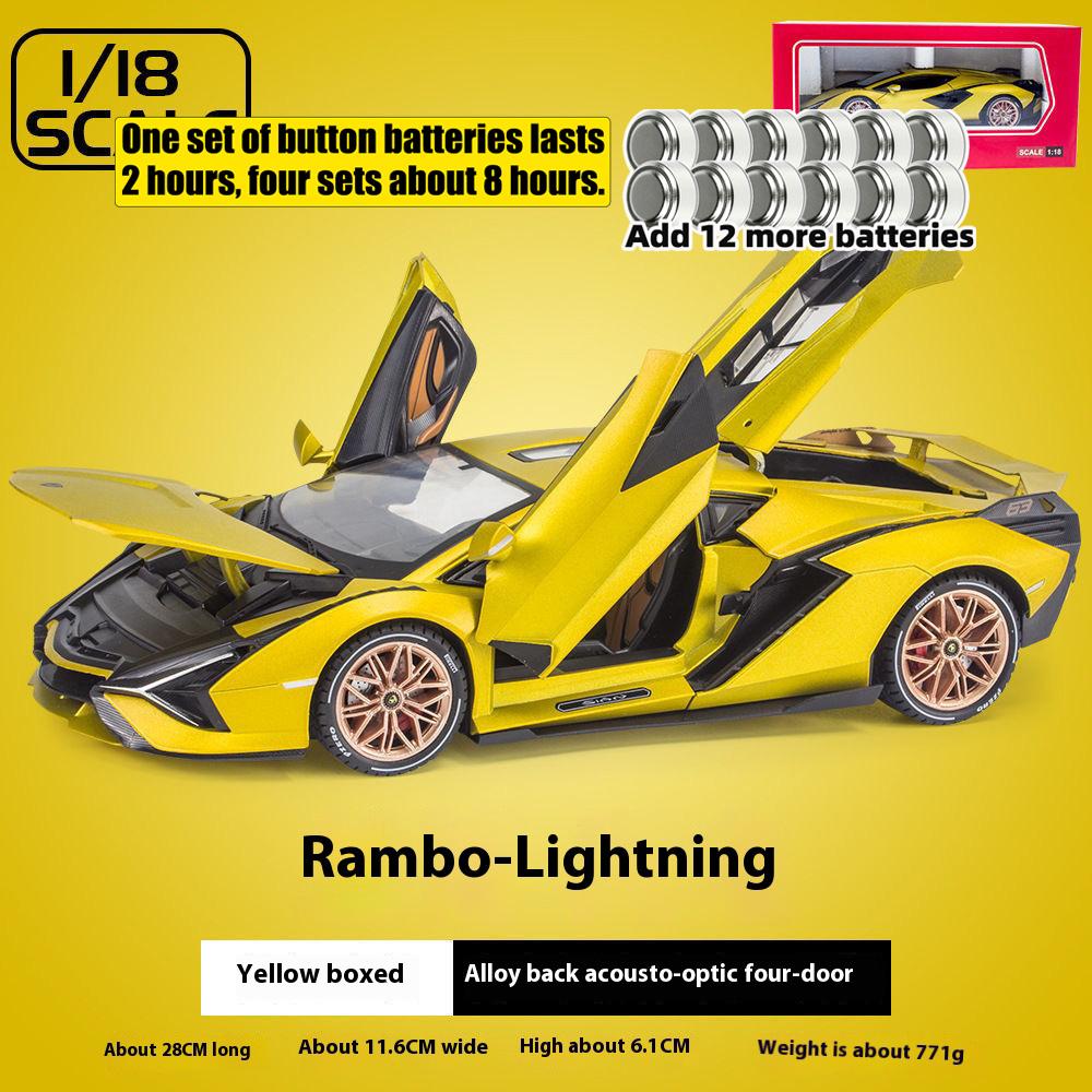 1/18 Lamborghini SIAN Lightning FKP37 Supercar Alloy Diecast Model Hight Simulation Sound Light Toy Holiday Gifts for Children Collection