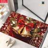 2D Flat 1pc 850Gsm Velvet Door Mat Golden Bells Art HD Printed Kitchen Rugs, Non-Slip Yoga Mats, Absorbent Machine Washable Polyester Rug for Bathroom