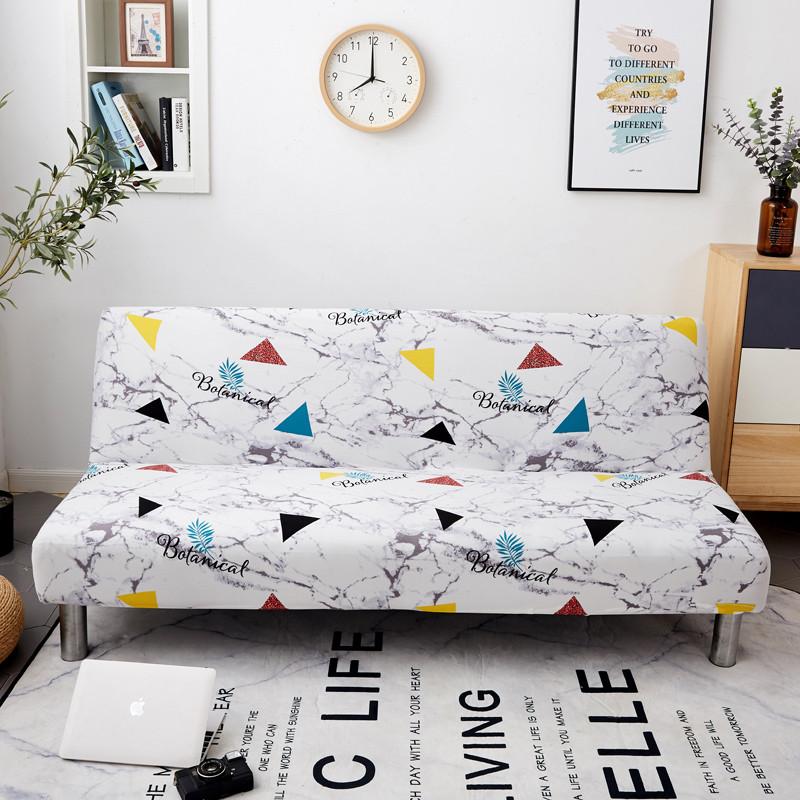Armless Sofa Bed Cover Spandex Stretch Futon Slipcover Elastic Full Folding Couch Sofa Shield Fitted Full Folding Sofa Slipcover