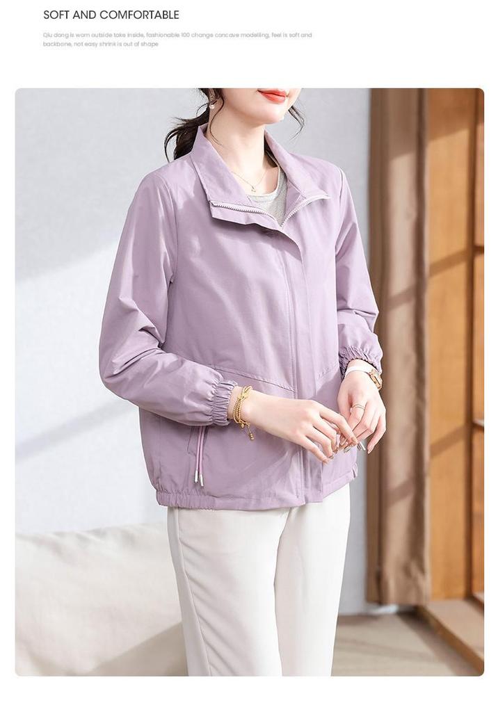 Spring 2026 Fashion Trench Coat for Middle-Aged and Elderly Women - Elegant Short Jacket for Mother's Day