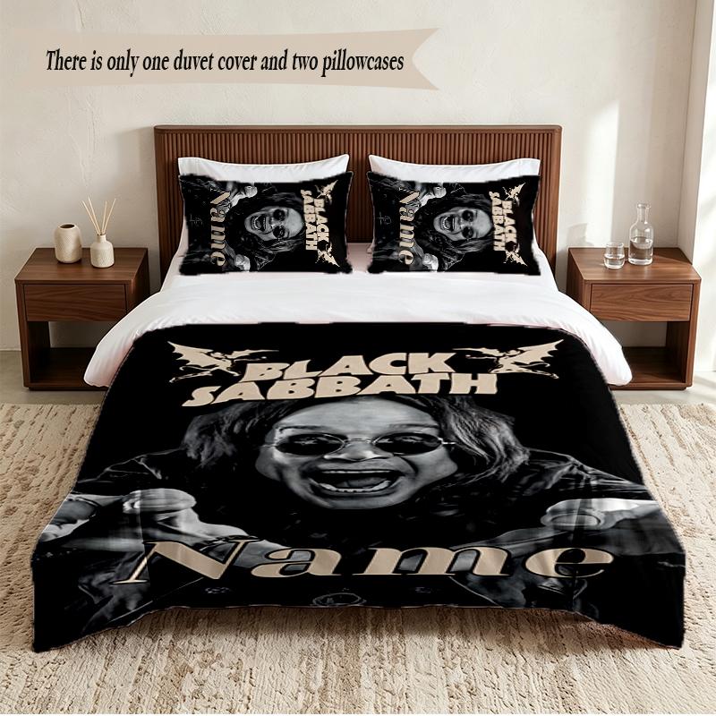 Ozzy Osbourne Personalized Custom Name 3‑Piece Bedding Set Soft Duvet Cover Set For Bedroom Home Decor