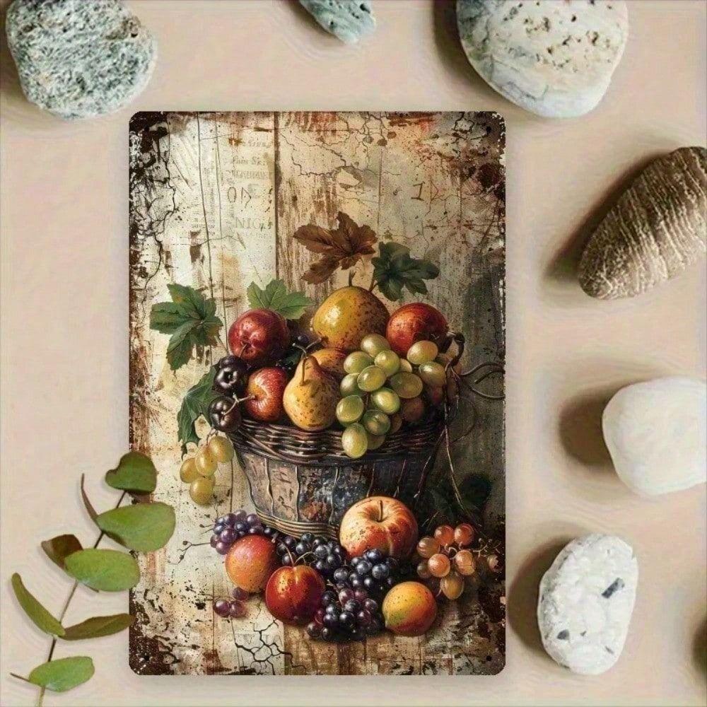 Poster Metallico Frutta Still Life Vintage per Parete Cucina