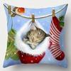 Home Decor Christmas Pet And Holiday Themed Cushion Covers Pattern Cushion Cover Suitable For Sofa Bedroom Car Pillow Cover