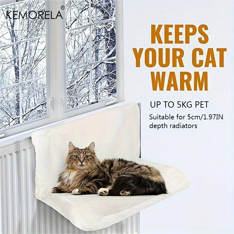 KEMORELA Katze Haustier Tier Hängendes Luxus Heizkörperbett Warmes Fleece Korb Wiege Hängematte Metall Eisenrahmen Katzen Heizkörperbett