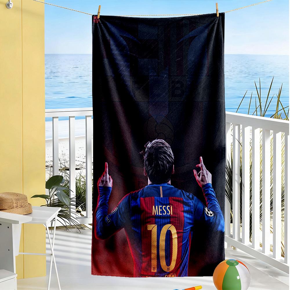 Messi Beach Towel Soft Durable Quick-Dry Comfortable Lightweight Ideal for Travel, Outdoor, Swim, Pool, Yoga, Surf, Camping, Hiking, Gym, Gift, Holida