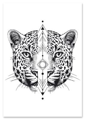 Geometry Cheetah Portrait Poster