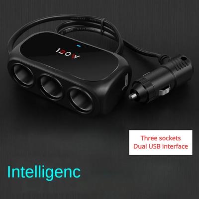 3 Socket Car Cigarette Lighter Splitter Dual USB LED Car Fast Charger 120W 12V 24V Car Charger Adapter for iPhone GPS Dashcam
