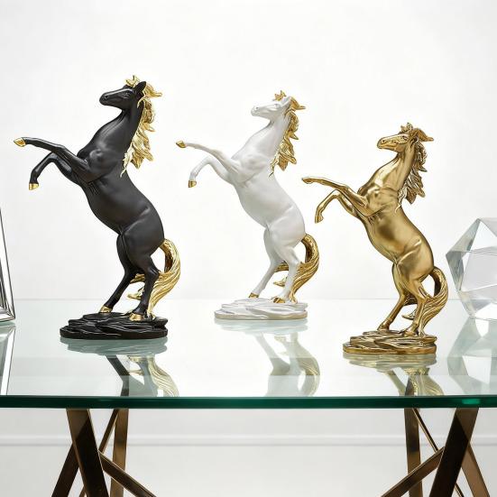 Artistic Horse Figurine Miniature Simulation Pony Statue Resin Animal Sculpture Home Office Desktop Decoration Ornament