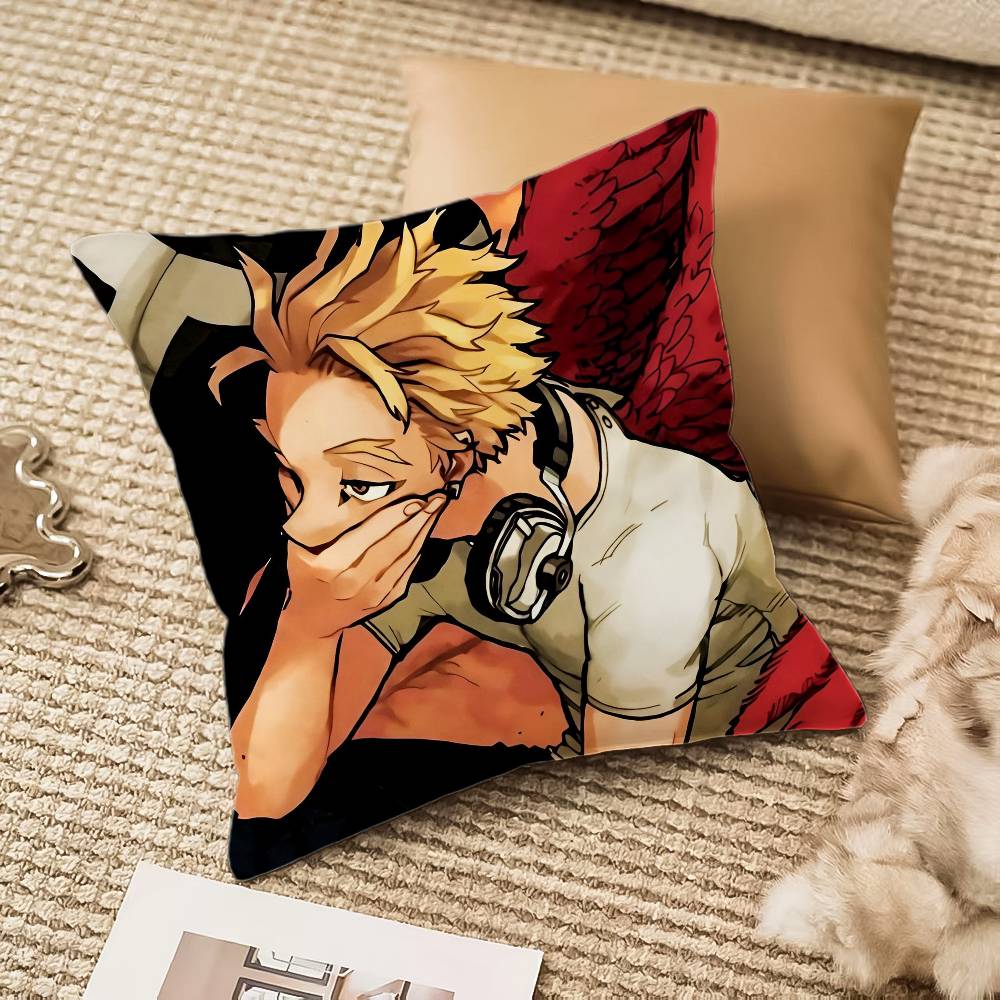 

Anime H-Hero Academia H-Hawks Pillow Case Anti-dustmite Invisible zipper Sofa Bed 18x18Inch