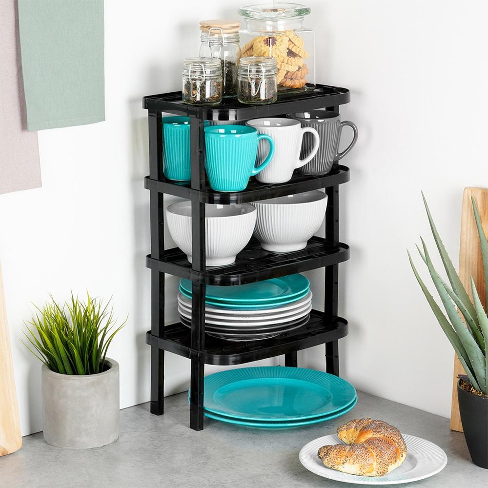 Black Kitchen Shelf 31X22X14.5 / 11.5 Cm 4 Pcs.