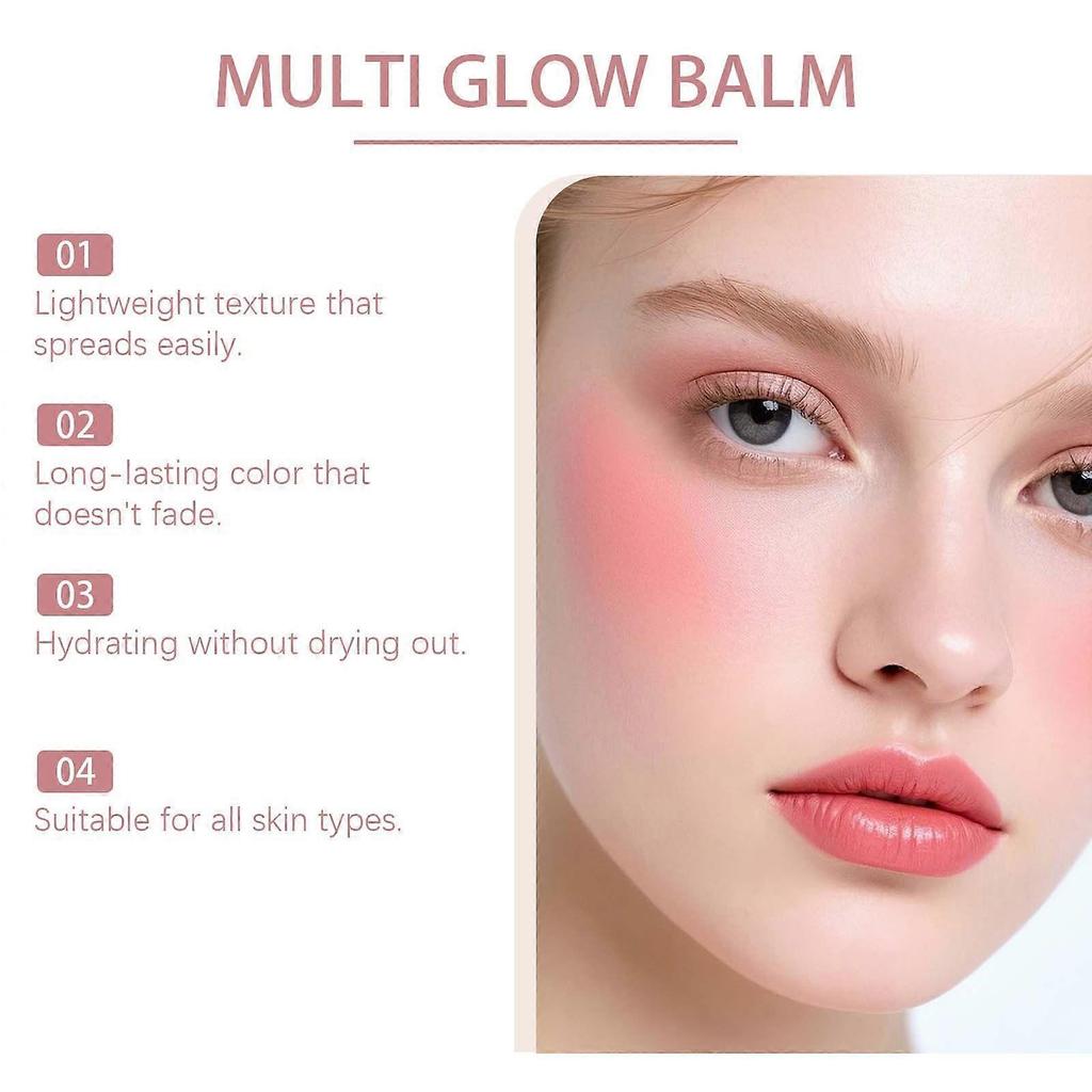 Zephoco Pink Sakura Blush Stick  Everyday Portable, Clear And Natural Makeup, Delicate And Smooth, Easy To Apply And Color