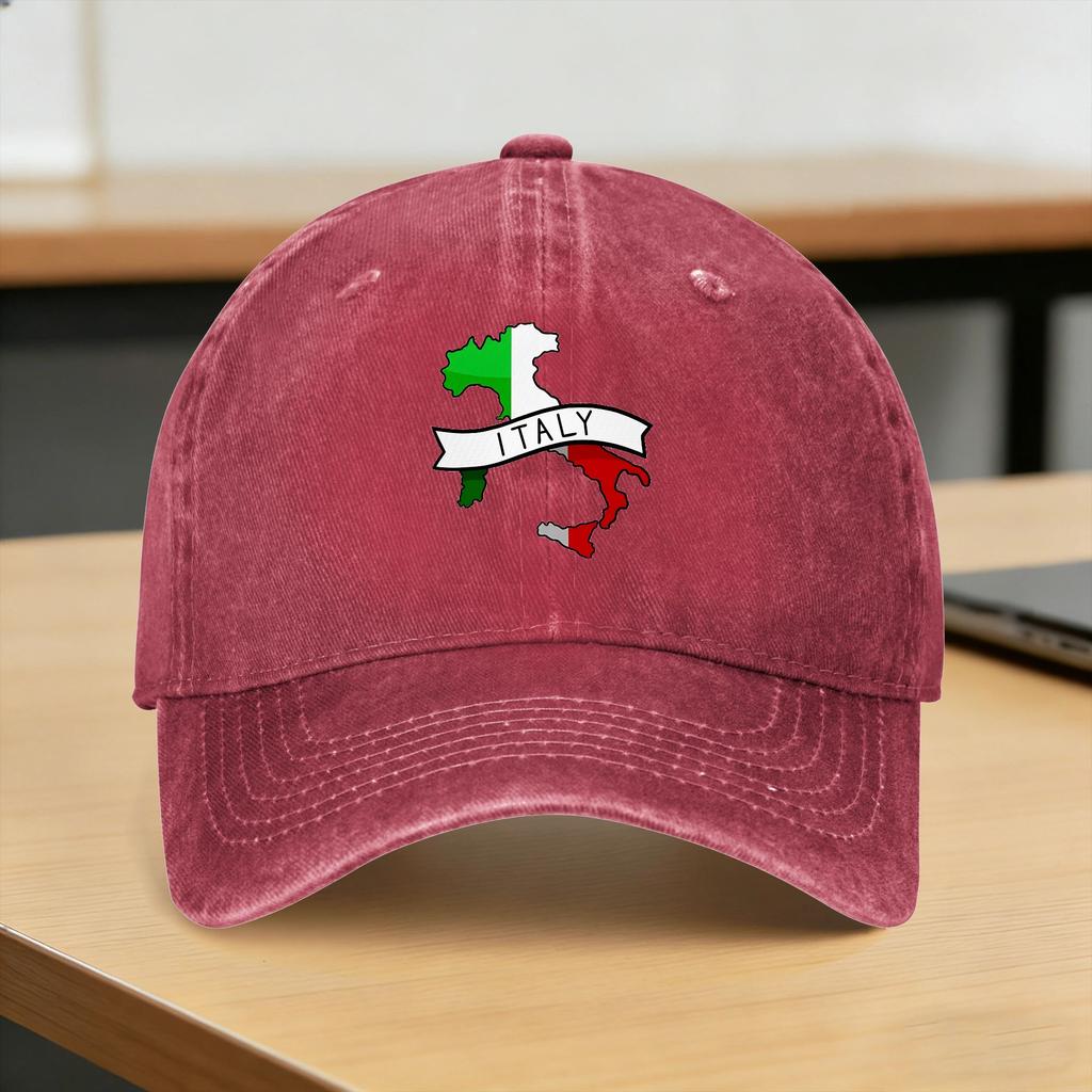 Italia Italian Flag Vintage Washed Baseball Cap  Y2k Funny Sun Trucker Hat Summer UnisexTeens Outdoor Sport Baseball Caps