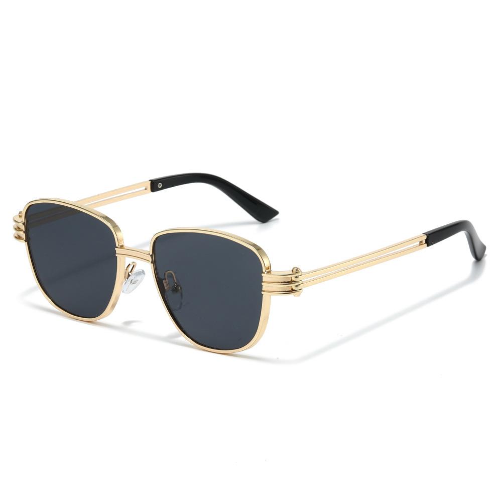 New box metal sunglasses, European and American versatile simple fashion glasses, sunglasses