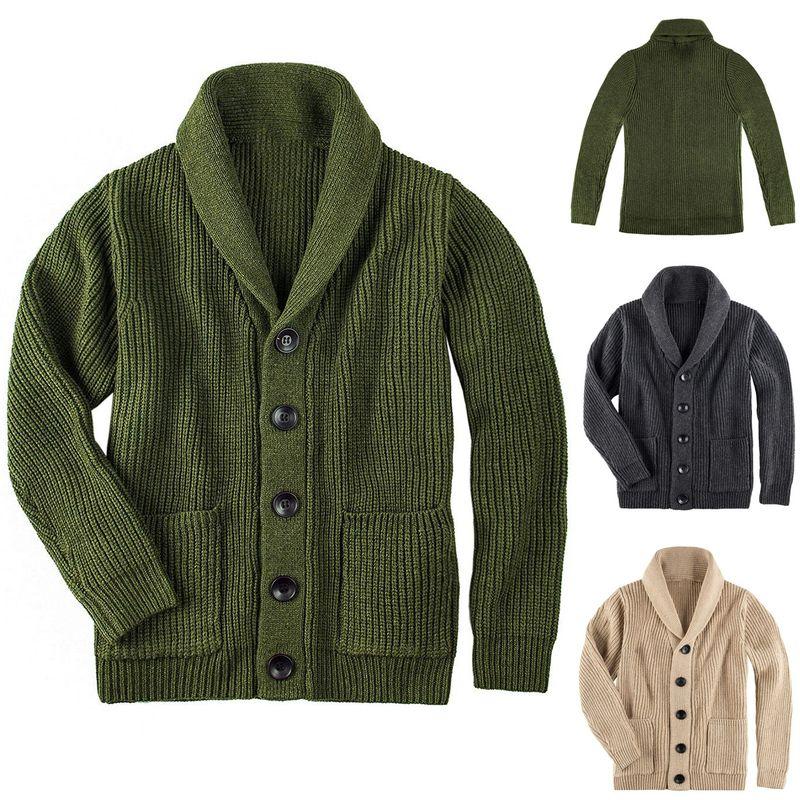 

2025 MEN S Fashionable Urban Slim Fit Knitted Sweater Khaki M